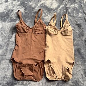 Women's Shapewear Bodysuit in Brown and Tan